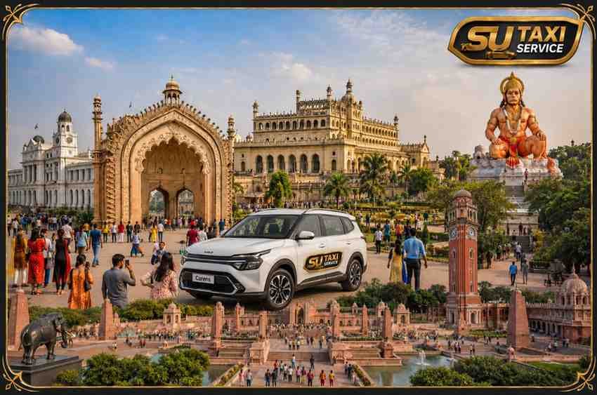 One Day Lucknow Local Sightseeing Tour by Car with SU TAXI SERVICE covering Bara Imambara, Chota Imambara, Rumi Darwaza, Clock Tower, Picture Gallery, Lucknow Zoo and Ambedkar Memorial Park.